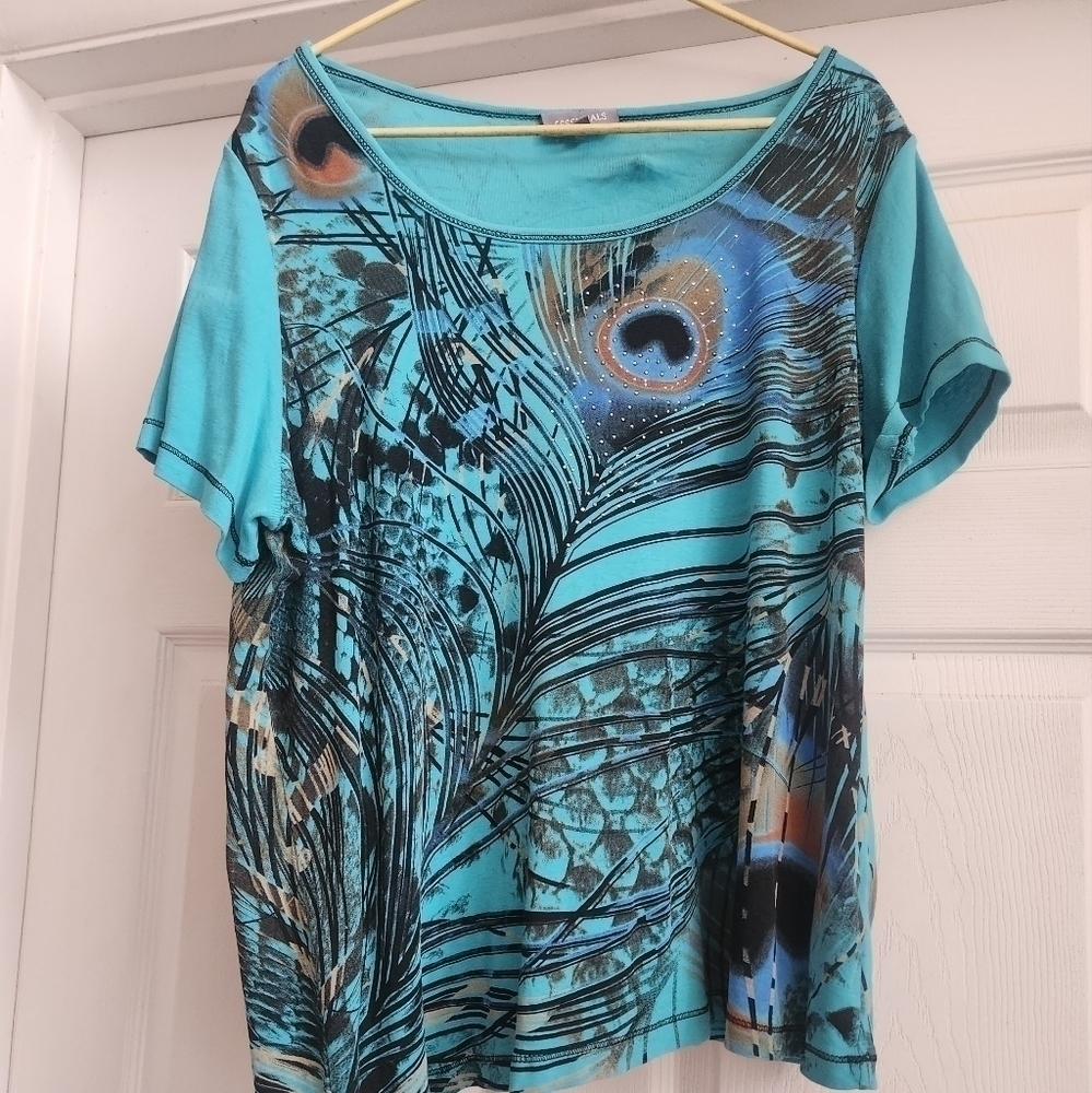 Essentials Tee Plus 0X Peacock Blue